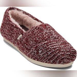 TOMS Women's Red Knit Slip-On Shoes
